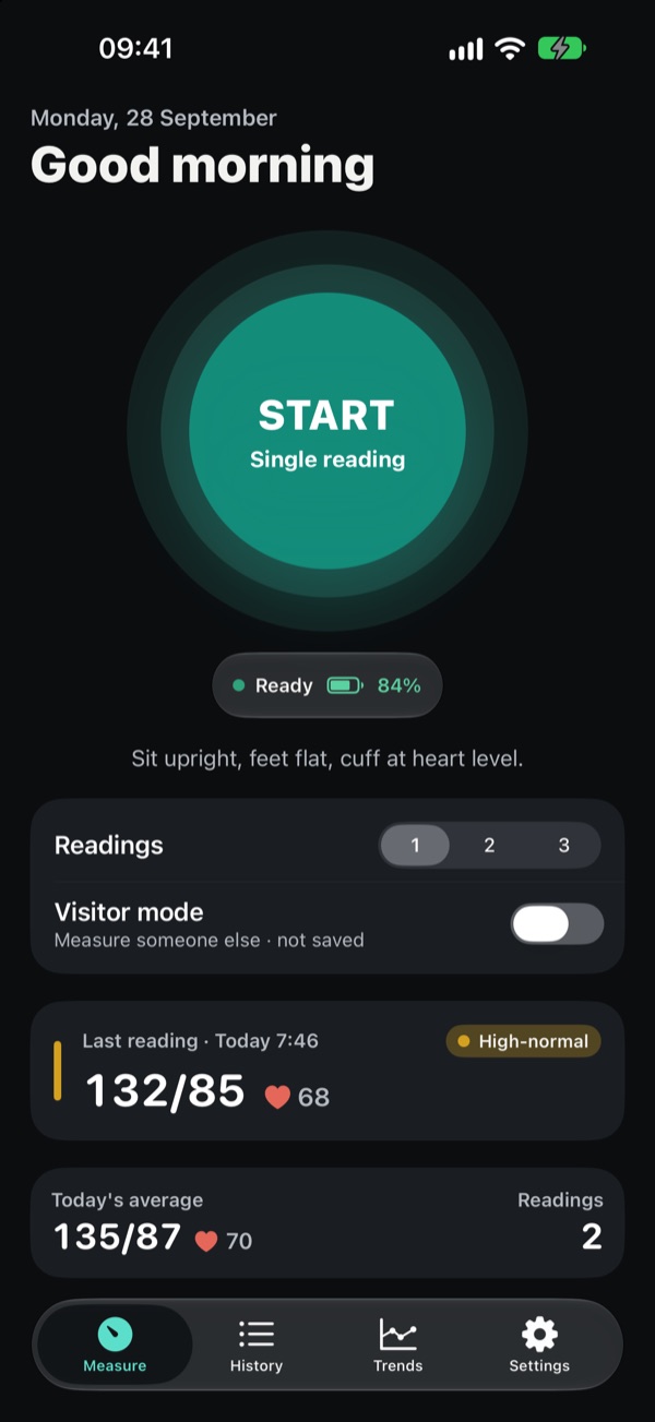 Kuardio in dark mode